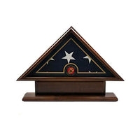 5x9 Marine Corps Flag Display Case, Marine Burial Flag Display Case, 5'x9' Flag Case for Marine Veteran, Solid Wood Flag Display Case for Marines, USMC Veteran Burial Flag Case