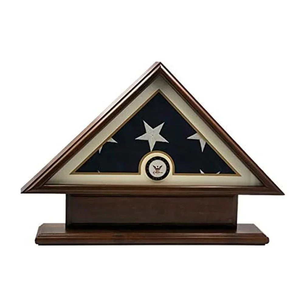 5x9 Navy Flag Display Case for American Veteran Burial Flag