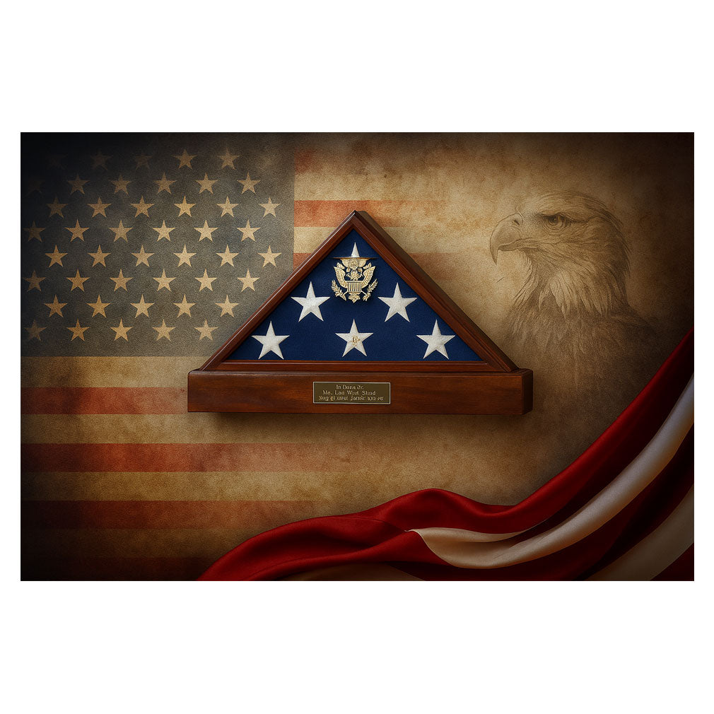 American Flag Display Case Pedestals, US Flags Frame