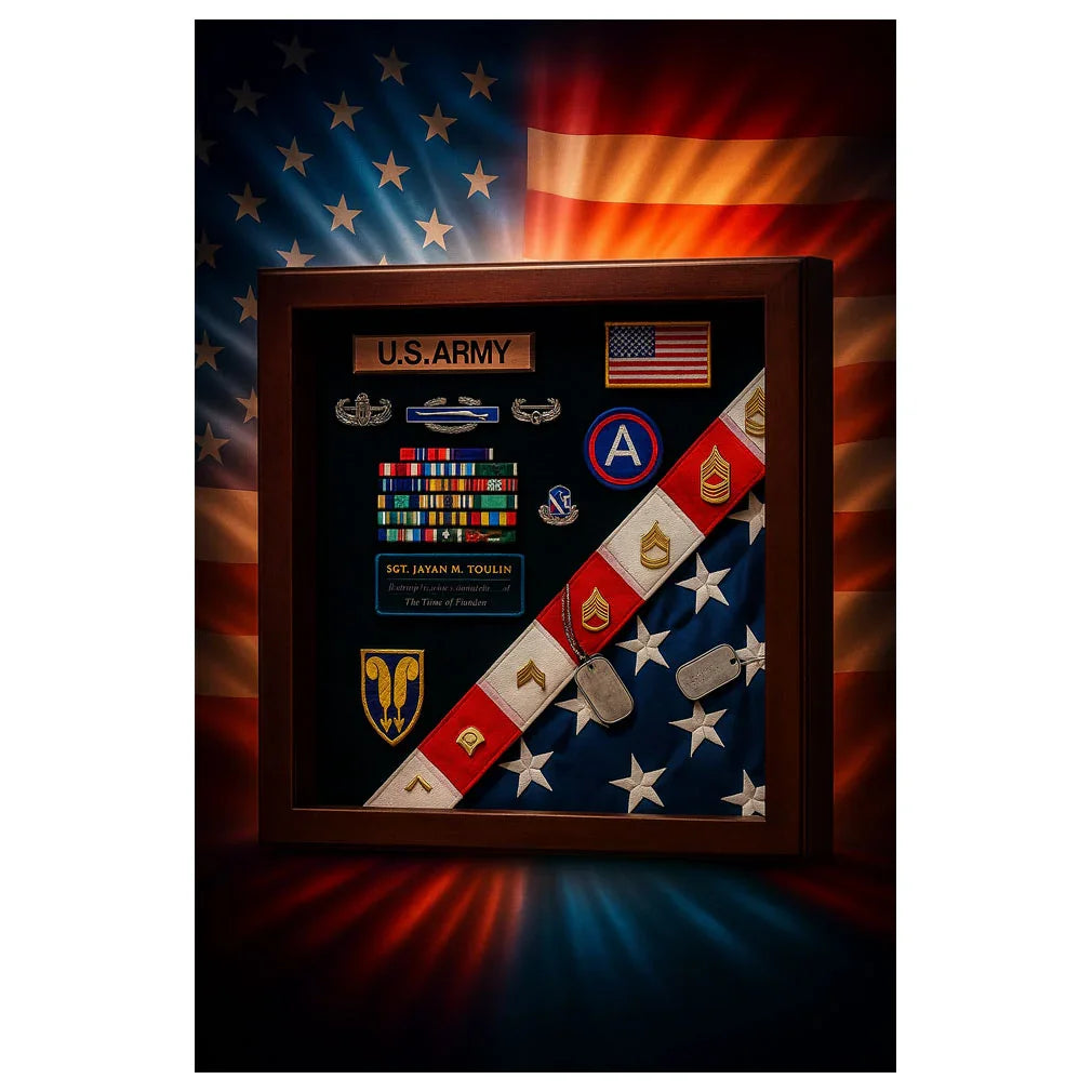 American Made Burial Flag Medals Display case American Made Burial Flag Medals Display case, Flag Cases