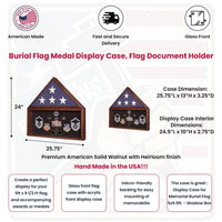 Burial Flag Medal Display case, Flag Document Holder Burial Flag Medal Display case, Flag and Document Holder