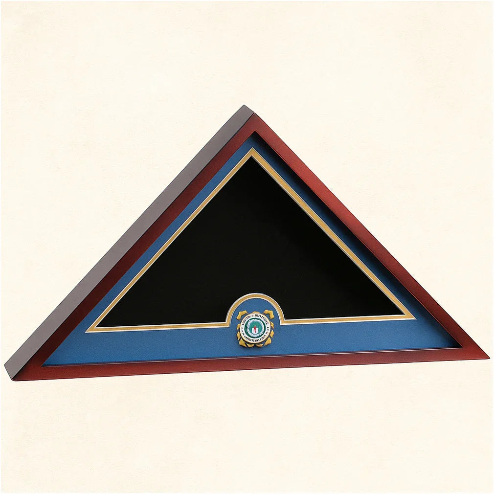 Coast Guard Flag Display Case, U.S. Coast Guard Flag Display Case, Coast Guard Burial Flag Display Case, Coast Guard Retirement Flag Case, Coast Guard Shadow Box, Coast Guard Flag and Medal Display Case, Coast Guard Flag Box, Coast Guard Flag and Certificate Display