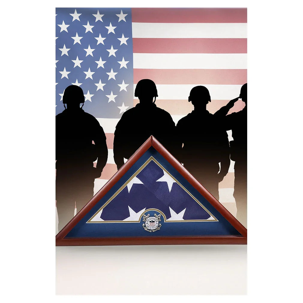 Flag Display Case with Coast Guard Medallion Flag Display Case with Coast Guard Medallion