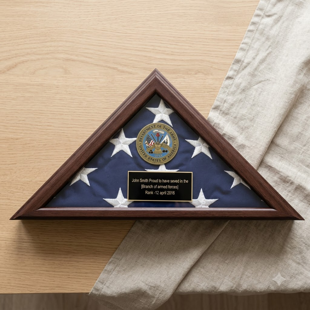 Custom Army Flag Display Case for Military Veterans
