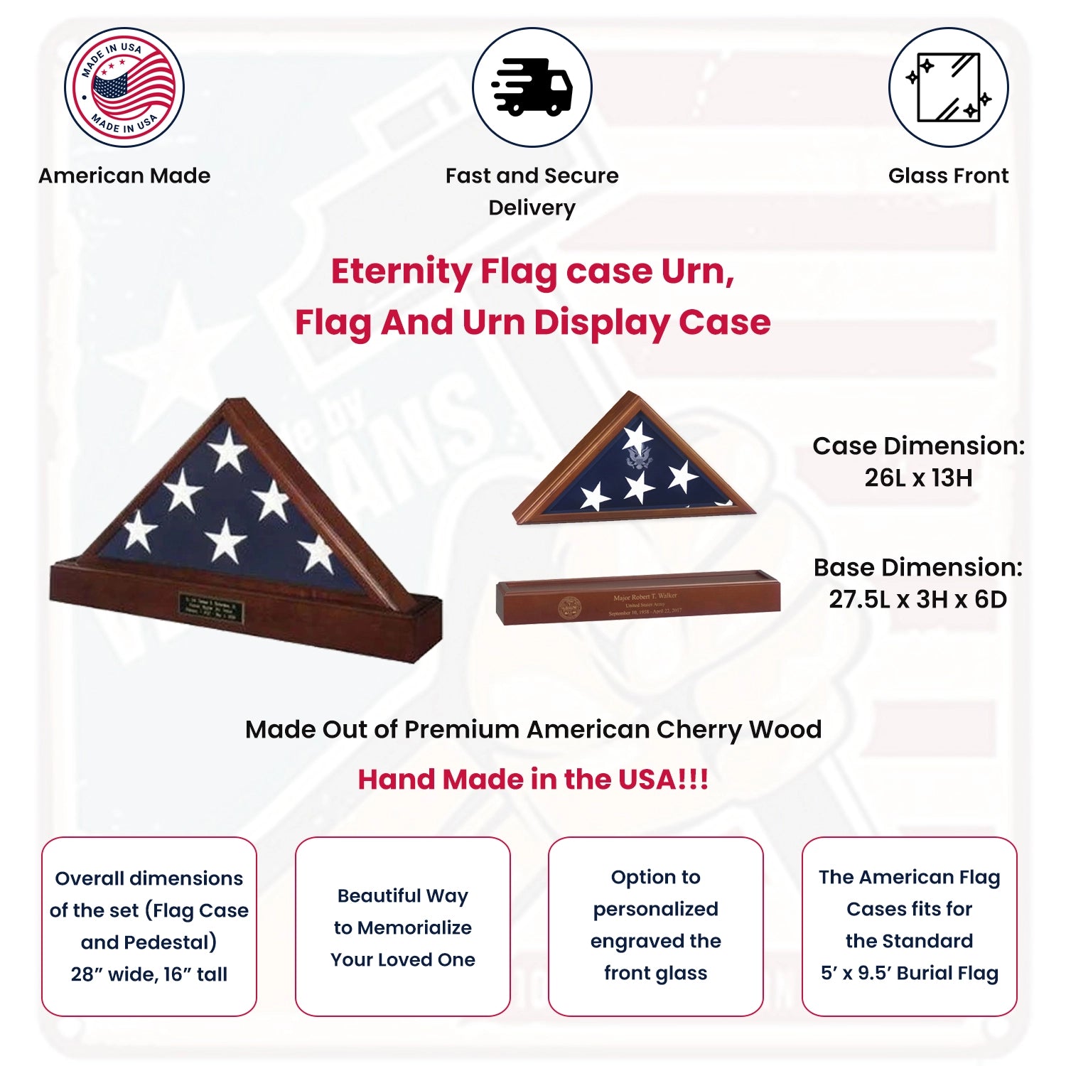 Eternity Flag case, Flag Display Case