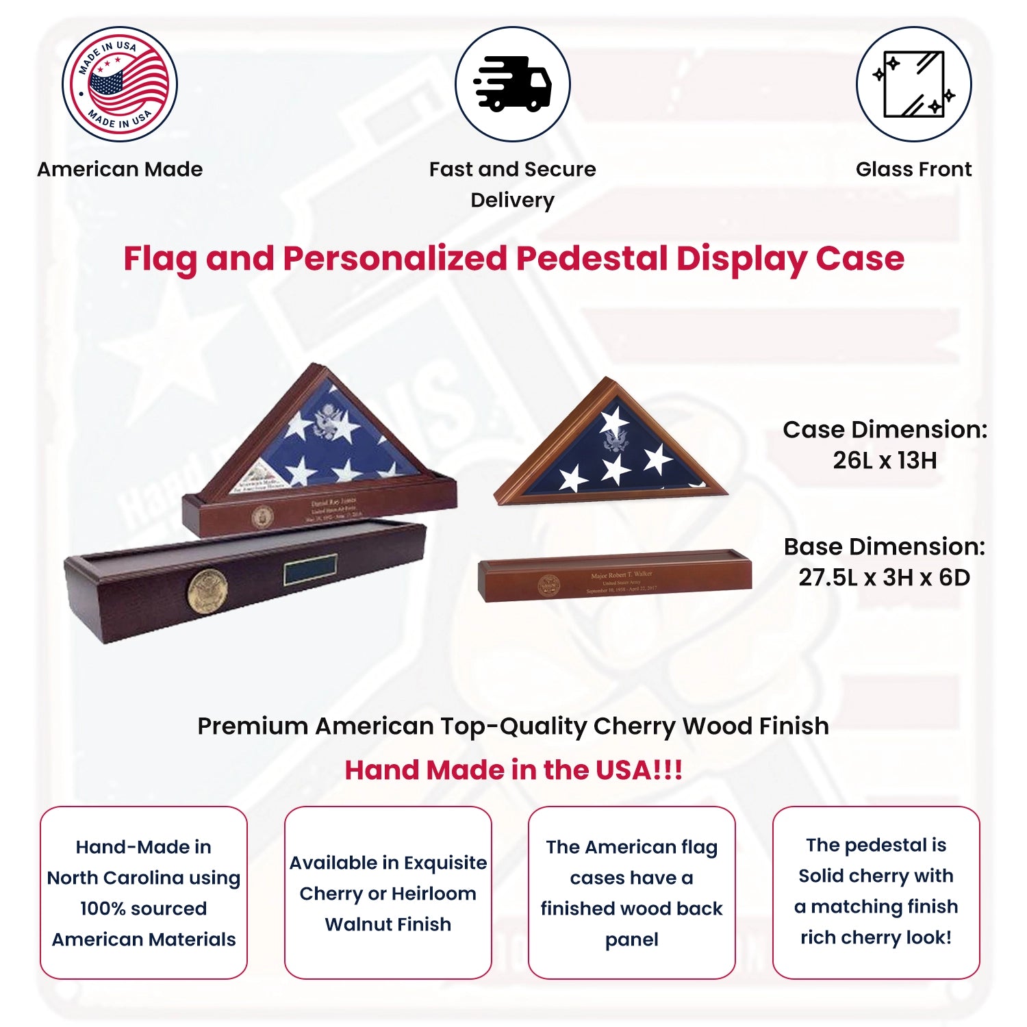 Flag and Personalized Pedestal Display Case Flag and Personalized Pedestal Display Case, Flag Case