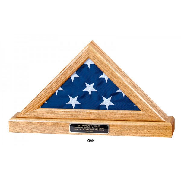 Flag and base display case for 3x5 flag, Flag and base – great military gift for a 3x5 flag, Flag and pedestal display case