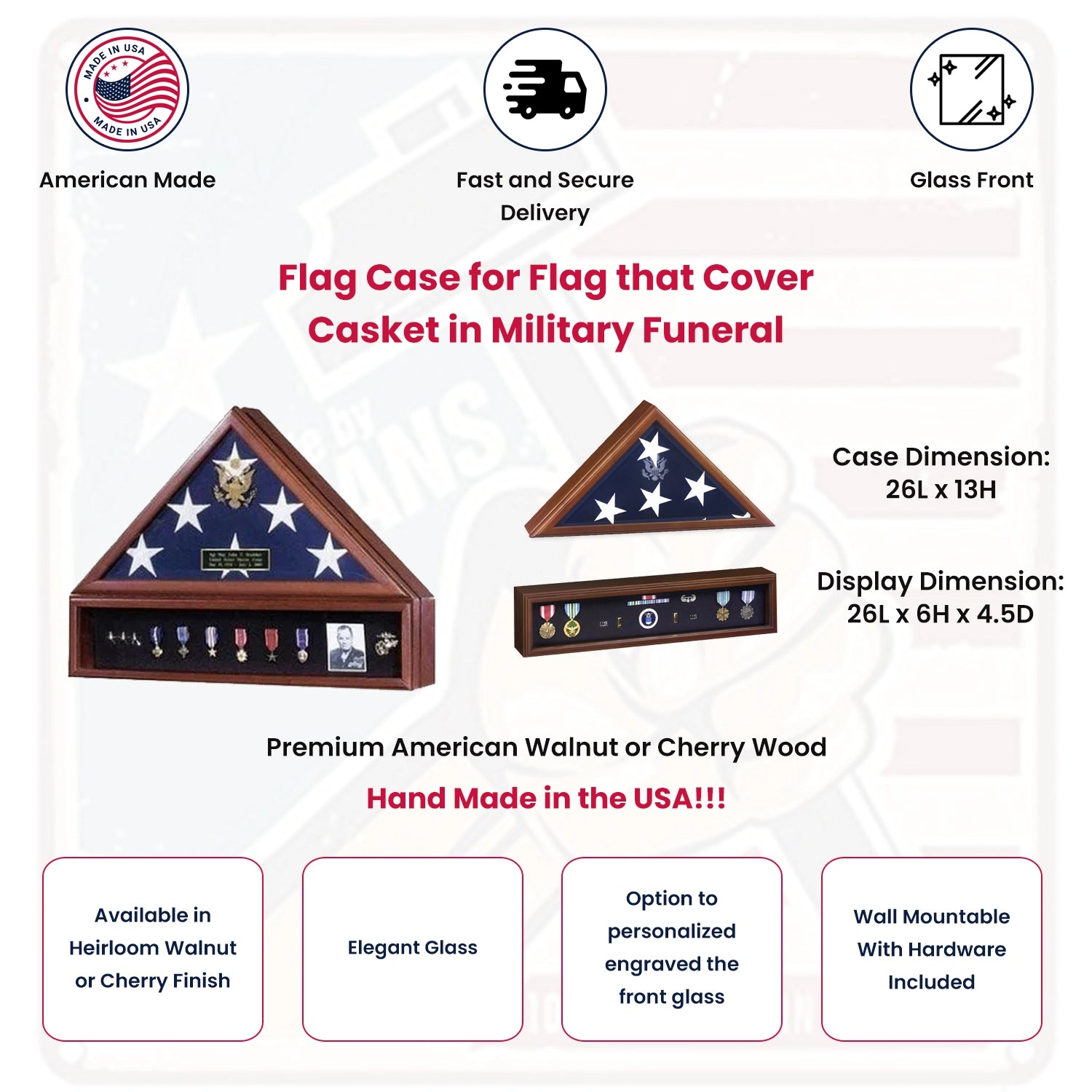 Flag Case for Flag that Cover Casket in Military Funeral Flag Case for Flag Cover Casket in Military Funeral Case