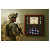 Flag Document Display Case, Wood, Flag certificate holder Flag Document Display Case, Flag certificate holder