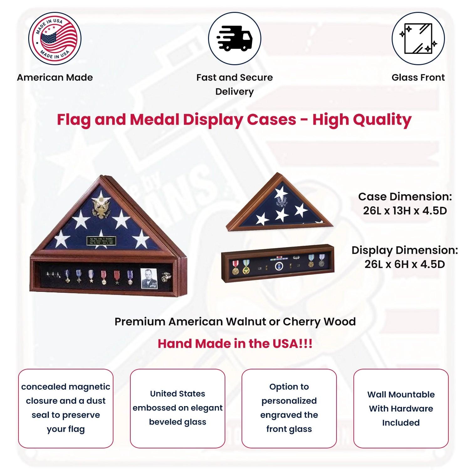 Flag and Medal Display Cases - High Quality