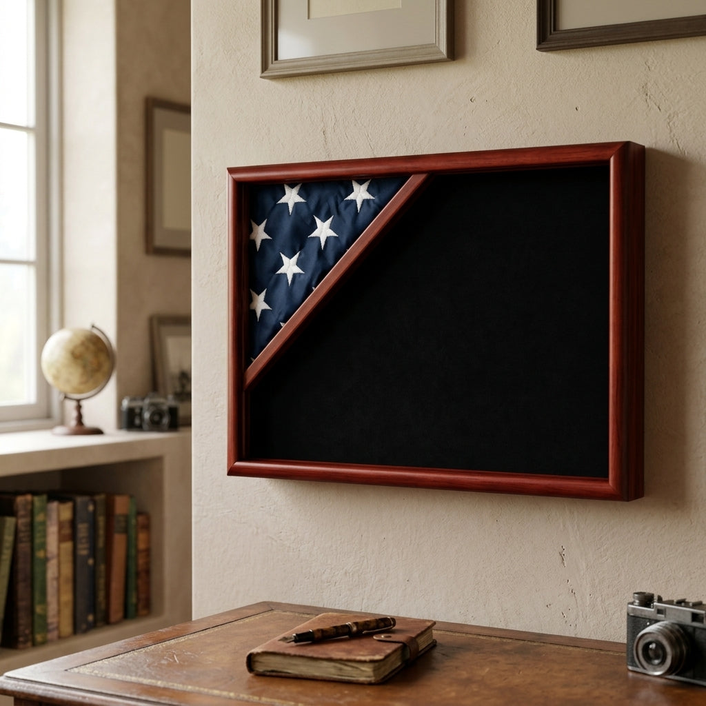 Flag and Document Case, Flag and Certificate Display Case, Vertical Flag and Document Case, Flag and Diploma Display Case, Military Flag and Document Case, Memorial Flag and Certificate Case, Flag Display Case with Document Holder, Flag and Award Display Case, Veteran Flag and Document Display, Flag Presentation Case with Certificate, Veteran Flag and Certificate Case, Military Service Recognition Display Case, Military Retirement Flag Display, Armed Forces Memorial Display Case, Veteran Award and Flag Case