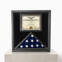Flag and Certificate Case Black Frame, American Made Flag and Certificate Case Black Frame, American Made Case