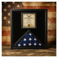 Flag and Certificate Case Black Frame, American Made Flag and Certificate Case Black Frame, American Made