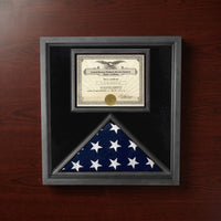 Flag and Certificate Case Black Frame, American Made Flag and Certificate Case Black Frame, American Made Case