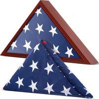 Flag case with pre-folded flag, Burial flag display case with folded flag, Folded American flag display box, Military flag display case set, Veteran flag shadow box with flag, Pre-folded flag and display case combo, Veteran memorial flag case with folded flag included, Custom flag display case with pre-folded flag, Elegant folded flag display box, US military flag display case with pre-folded flag
