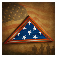 Gold Trim Large Flag Display Case