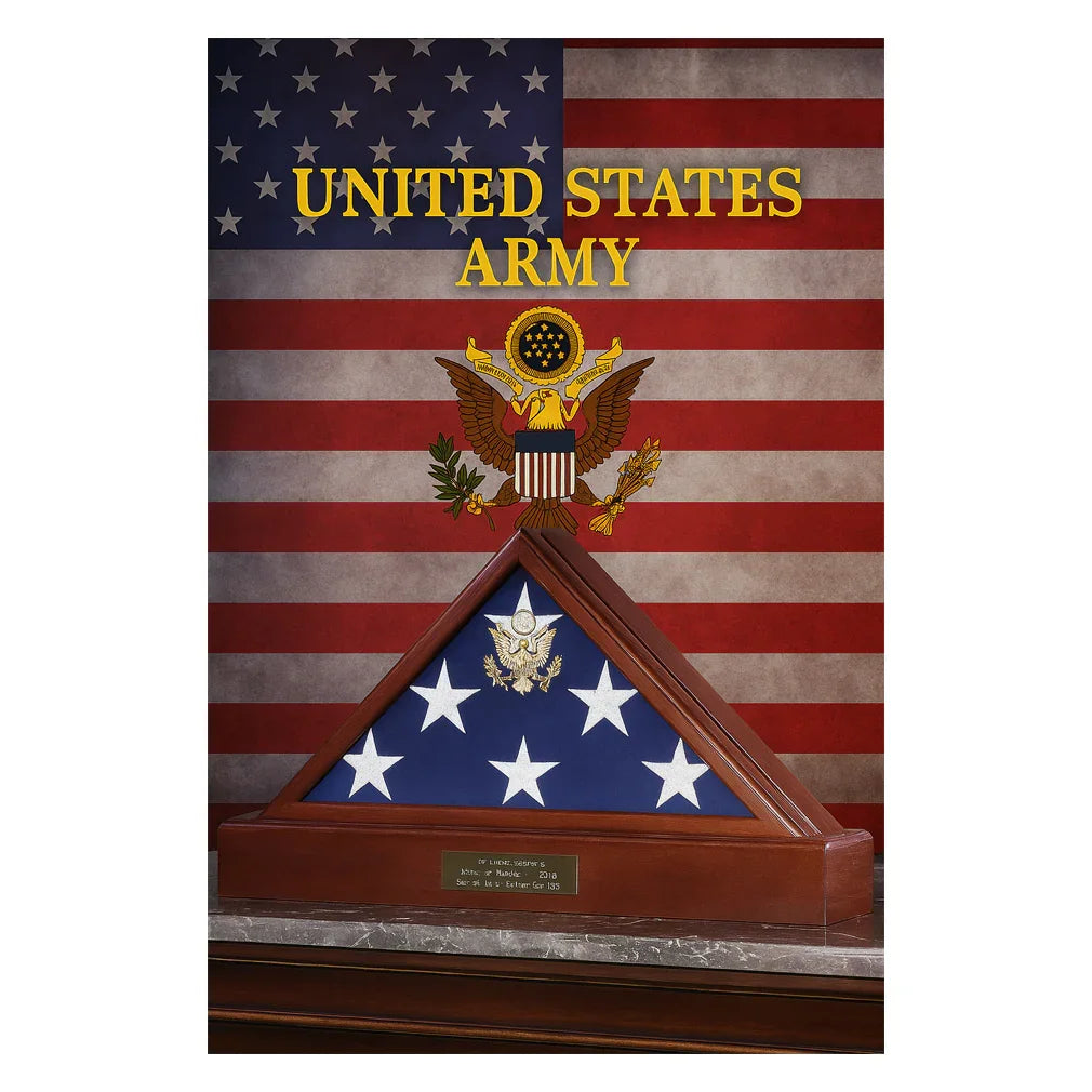 Large Flag Display case for 5 x 9.5 Flag - Burial Flag