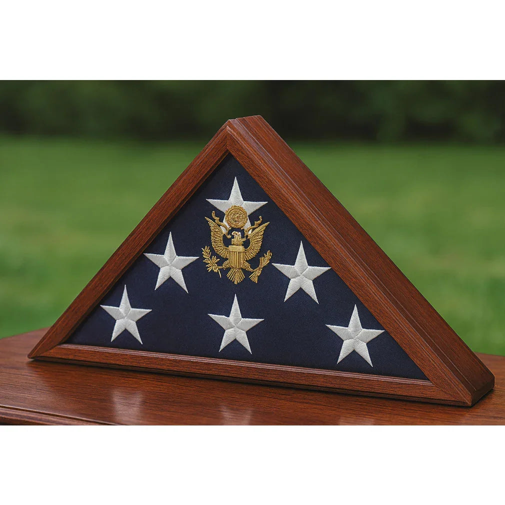 Large flag display case, Flag display case for large flag, Oversized flag display case, Burial flag display case, Military large flag holder, Large 5x9.5 flag display case, Oversized American flag presentation case, Large military burial flag display, Premium large flag shadow box, Display case for folded large veteran flag, Large wooden flag display case, American large flag display box, Veteran large burial flag holder, Solid wood large flag presentation frame, Large triangular flag case