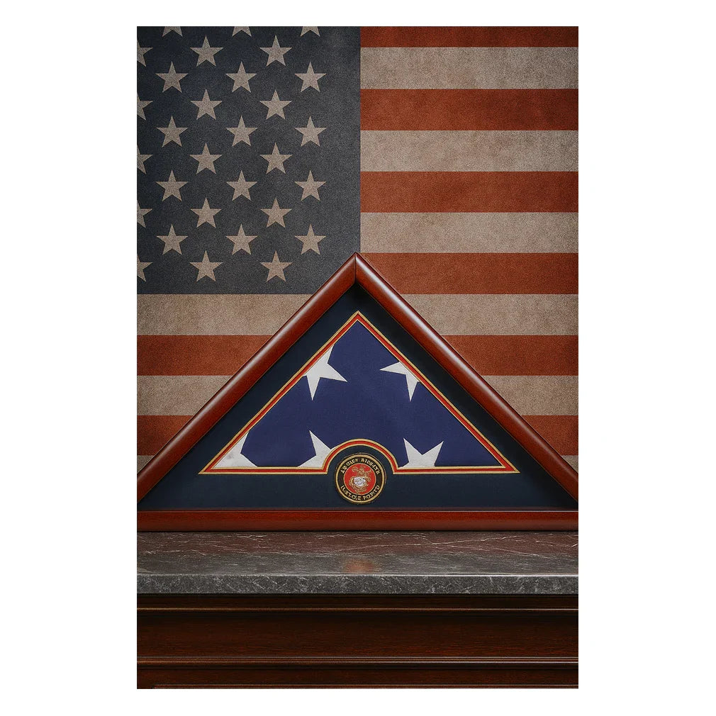Marine Corps Frame, Marine Flag Display Case, Marine Corps Gifts 