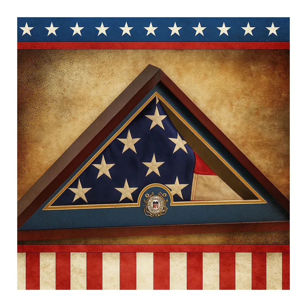 Medallion Flag Display Case, Memorial Flag Display case