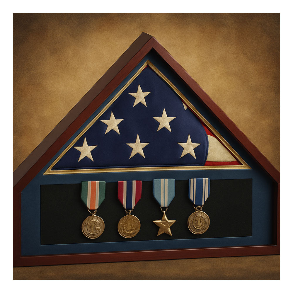 Medallion Flag Display Case, Memorial Flag Display case