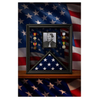 Military Photo Flag and Medal Display Case
