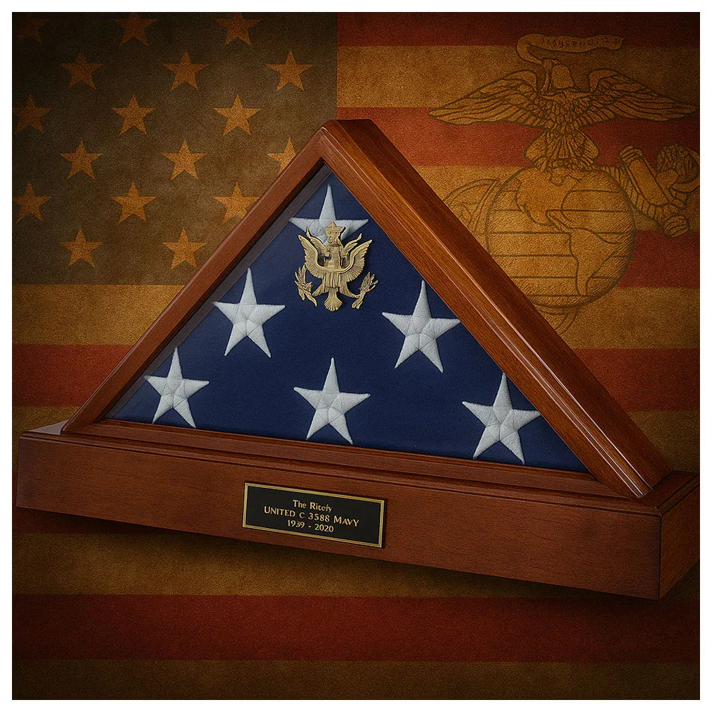 Burial Flag Display Case Military large Casket flag Box, Folded flag frame Burial Flag Display Case Military large Casket burial cases