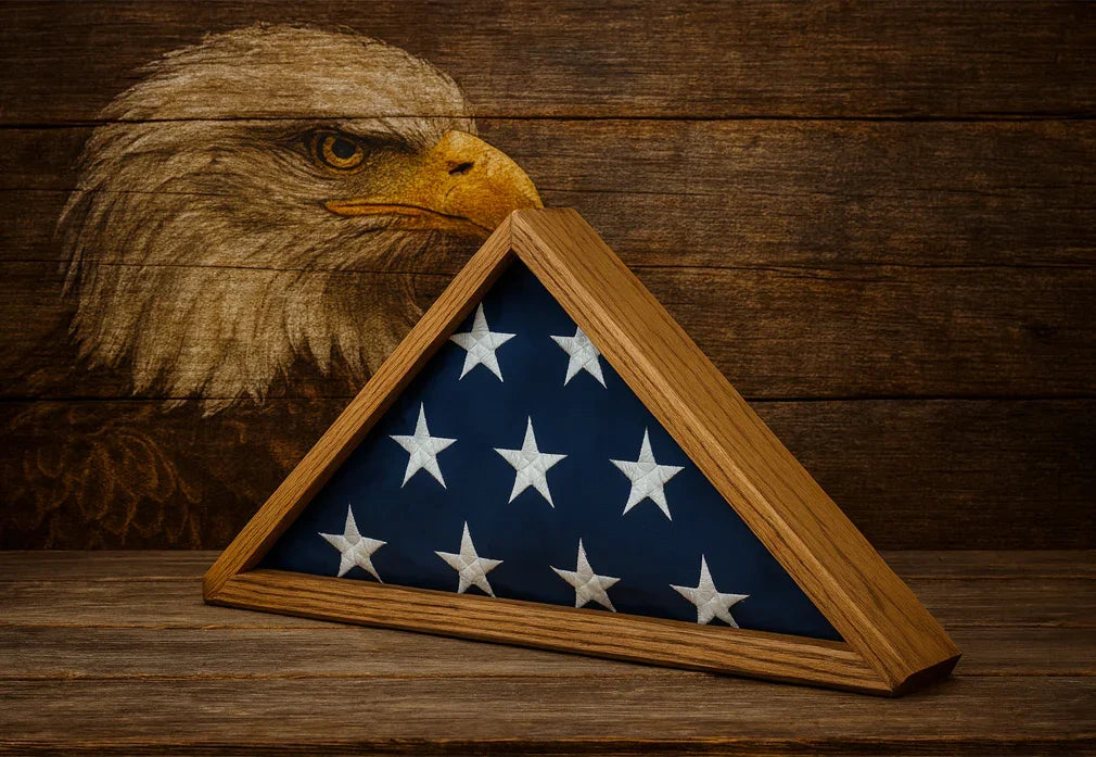 Flag Case for 5ft x 9.5ft Flag, Burial Flag Display Case, 5x9.5 Flag Display Case, Military Burial Flag Case, Veteran Burial Flag Display Box, American Burial Flag Case, Tri-Fold Flag Display Case, Flag Display Box for 5x9.5 Casket Flag, Memorial Flag Display Case, Funeral Flag Display Case, Handcrafted burial flag case, Wooden flag case for 5x9.5 flag, Veteran memorial flag case, American-made burial flag display box, Solid wood flag display case, Large military flag box, Cherry finish burial flag case