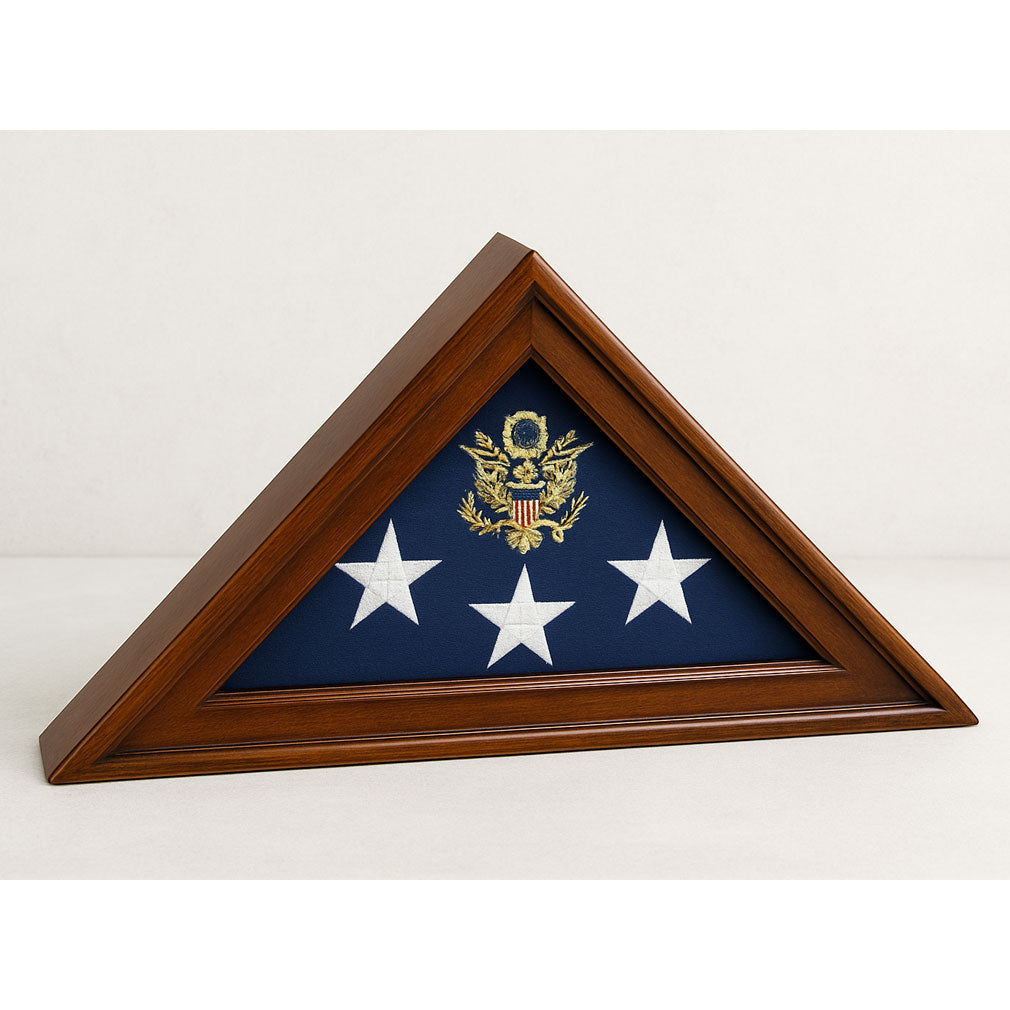 Five Star General Flag Case, Burial Flag Display Case, Military Burial Flag Holder, Veteran Flag Display Case, American Casket Flag Case, Premium Solid Wood Flag Case, Military Memorial Flag Box, Handcrafted Veteran Flag Frame, Large Funeral Flag Display Case, USA Made Burial Flag Case, Triangular Military Flag Case, Folded Flag Display Holder, Flag Case for 5x9.5 Burial Flag, Military Honors Flag Display Box, Memorial Presentation Flag Case, Veteran Tribute Flag Case, Display Case for Funeral Flag, Militar
