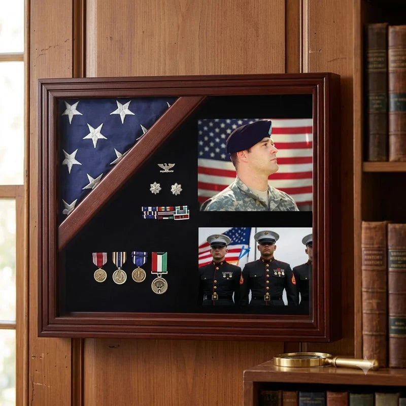 Retirement Flag Photo and Medal Display Frame, Military Retirement Display Frame, Retirement Flag Display Case, Military Flag and Medal Display Frame, Retirement Shadow Box, Military Retirement Shadow Box, Flag Photo and Medal Display, Veteran Retirement Display Case, Military retirement shadow box, Retirement flag display case, Military medal display case, Flag and medal display frame, Military photo display frame, Veteran retirement display, Military retirement memorabilia, Retirement gift for veteran