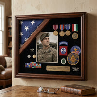 Retirement flag medal display frame, Military Retirement gift 