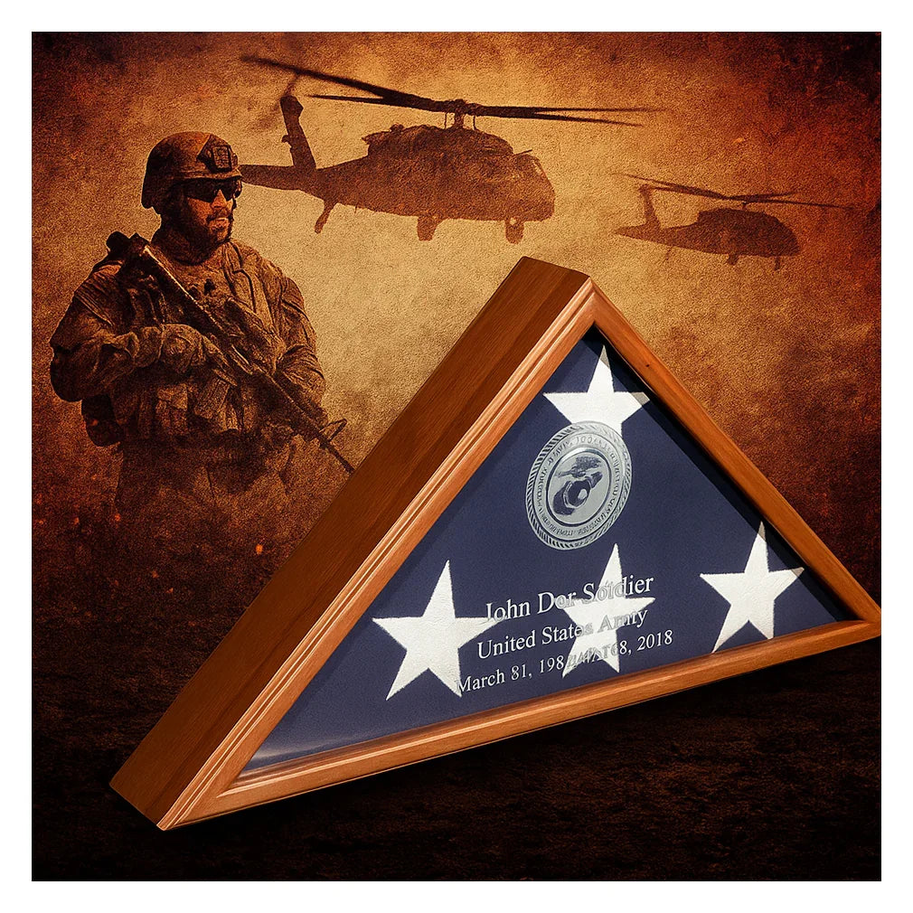 Personalized American Made Flag Display Cases 