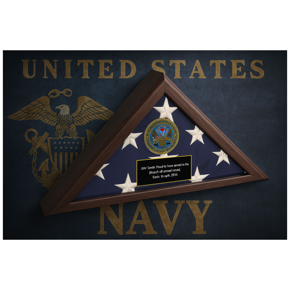Personalized Flag Display Case Army Seal