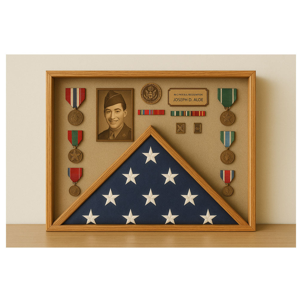 Deluxe Combo Awards Flag Display Case 