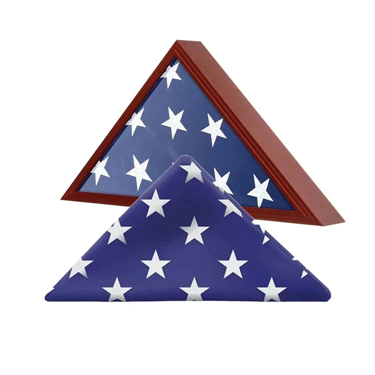 Flag case with pre-folded flag, Burial flag display case with folded flag, Folded American flag display box, Military flag display case set, Veteran flag shadow box with flag, Pre-folded flag and display case combo, Veteran memorial flag case with folded flag included, Custom flag display case with pre-folded flag, Elegant folded flag display box, US military flag display case with pre-folded flag