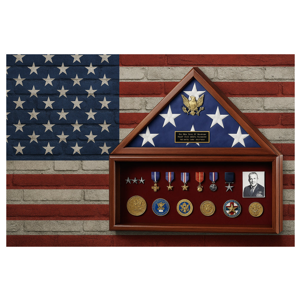 American Flag Case and Medal Display Case,  Presidential 