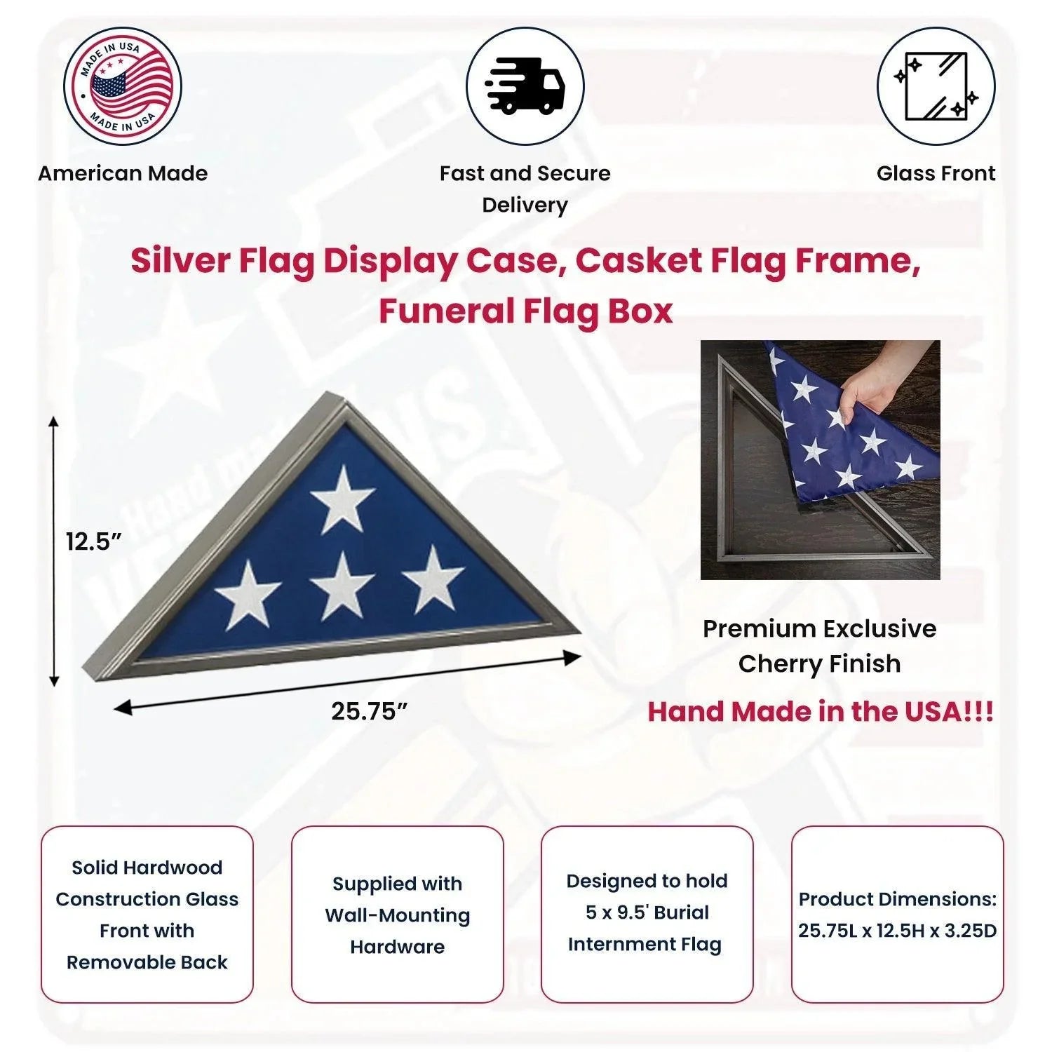 Flag Display Cases, Burial flag cases, Flag Medal Case, Flag Frames.