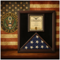 Flag and Certificate Case Black Frame, American Made Flag and Certificate Case Black Frame, American Made