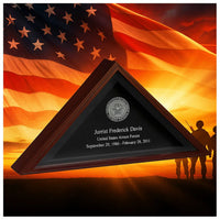 Veteran’s Memorial Wall, Custom Engraved Flag Case for Veterans, Engraved Memorial Flag Case, Veteran Flag Case with Laser Engraving, Laser Etched Military Flag Display Box