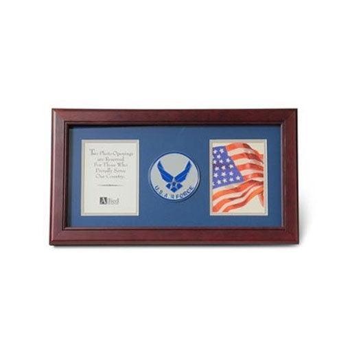 Air Force Medallion Double Picture Frame 4x6 - Flags Connections
