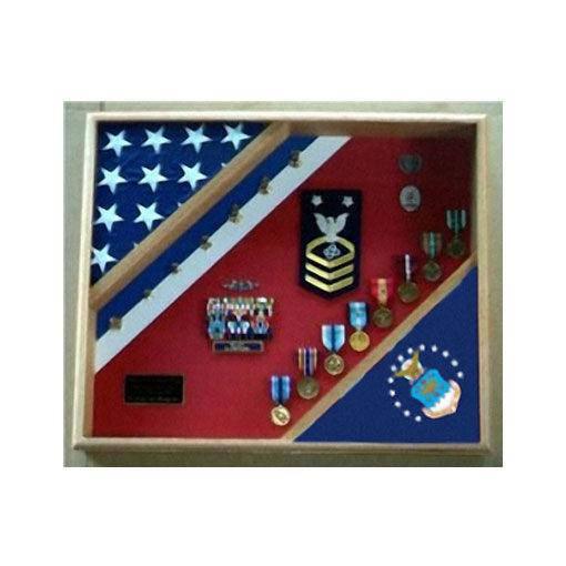 Air Force Retirement Gift, USAF Flag Shadow Box, USAF display - Flags Connections