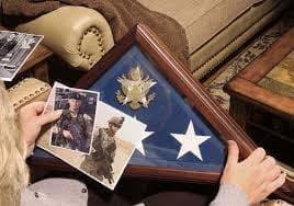 American Burial Flag Box, Large Coffin Flag Display Case 