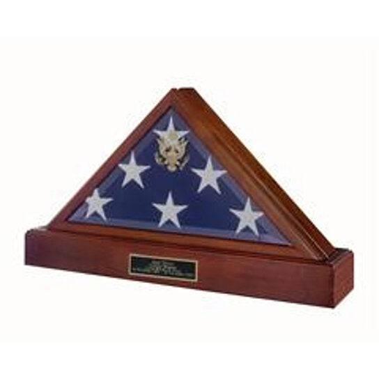 American Flag Cases- Large American Flag Case Pedestal For 5 x 9.5 Flag, Cherry Wood American Flag Cases- Large American Flag Case Pedestal For 5x9.5 Flag