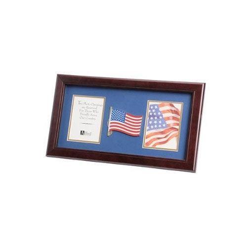 American Flag Medallion Double Picture Frame American Flag Medallion Double Picture Frame