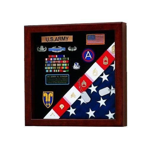 American Made Burial Flag Medals Display case - Flags Connections