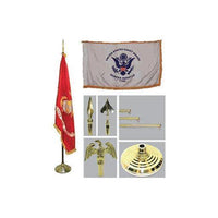 Coast Guard 3ft x 5ft Flag, Flagpole, Base, and Tassel 