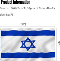 Embroidery Israel Flag 3x5 Israeli Flags Double Sided 