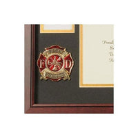 Firefighter Medallion Certificate and Medal Frame 