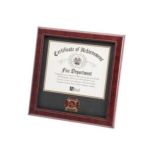 Firefighter Medallion Certificate Frame - Flags Connections