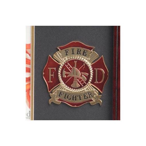 Firefighter Medallion Portrait Picture Frame - Flags Connections